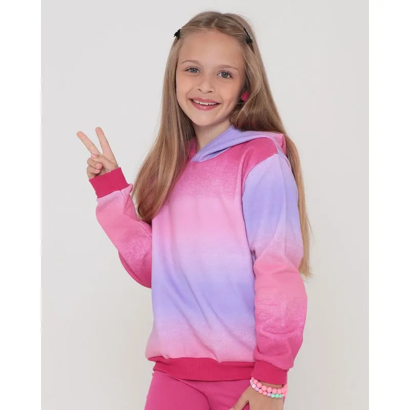 Blusão Moletom Infantil Tie Dye Rosa Médio 4