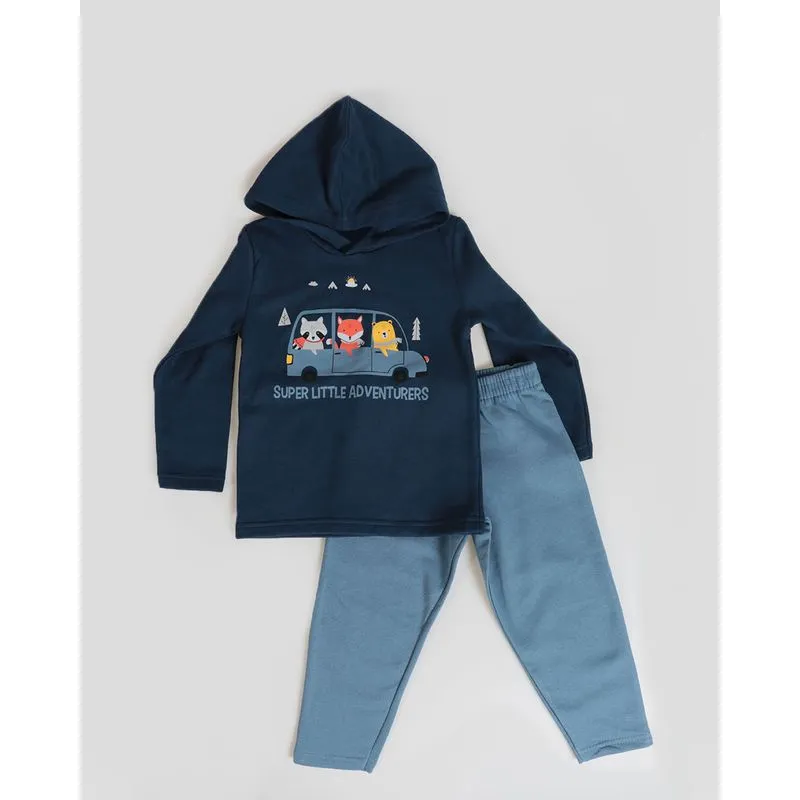 Conjunto Moletom Bebê Estampa Bichinhos Marinho 2
