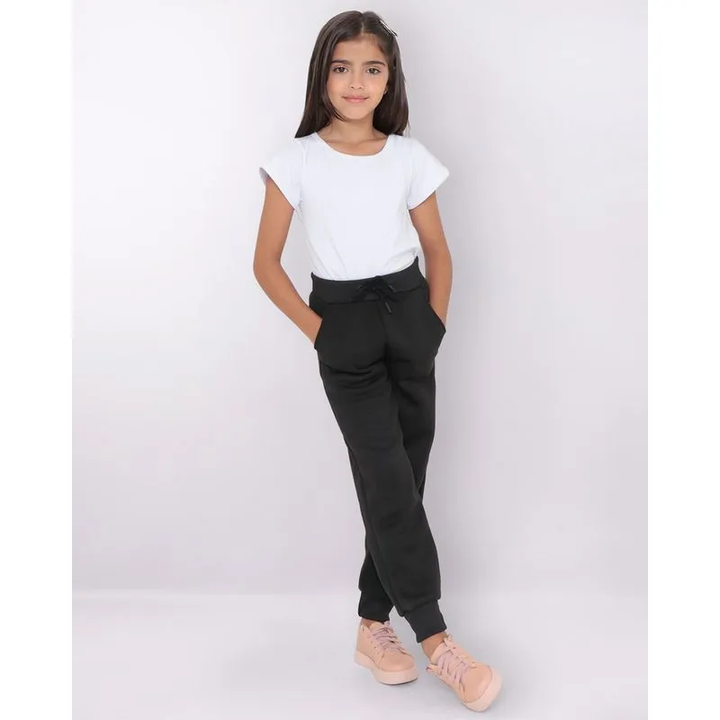 Calça Moletom Infantil Básica Preta 8