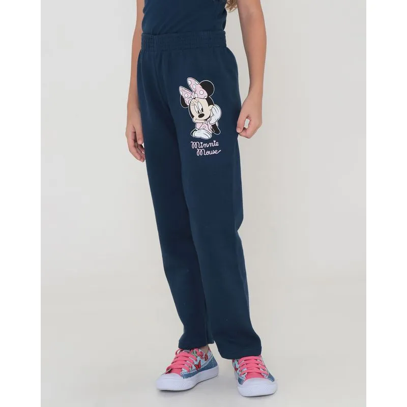 Calça Moletom Infantil Minnie Mouse Disney Marinho 6