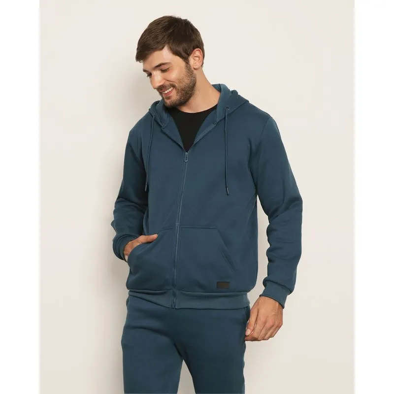 Jaqueta Moletom Masculina Básico Azul P