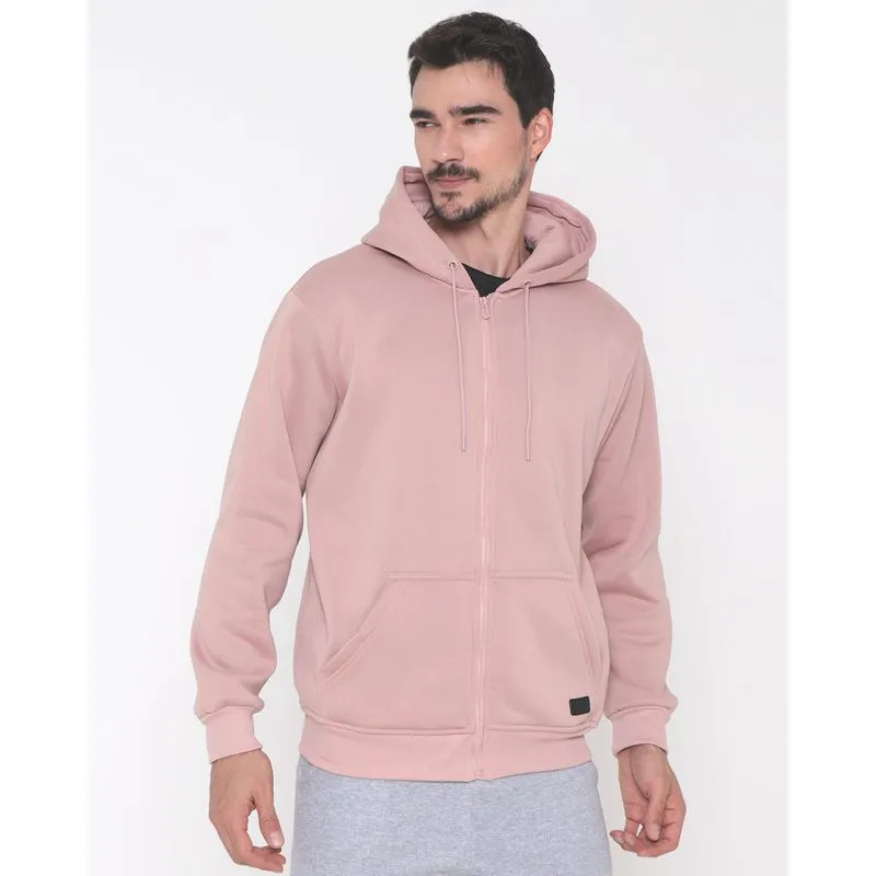 Casaco Moletom Masculino Com Capuz Rosa Claro G