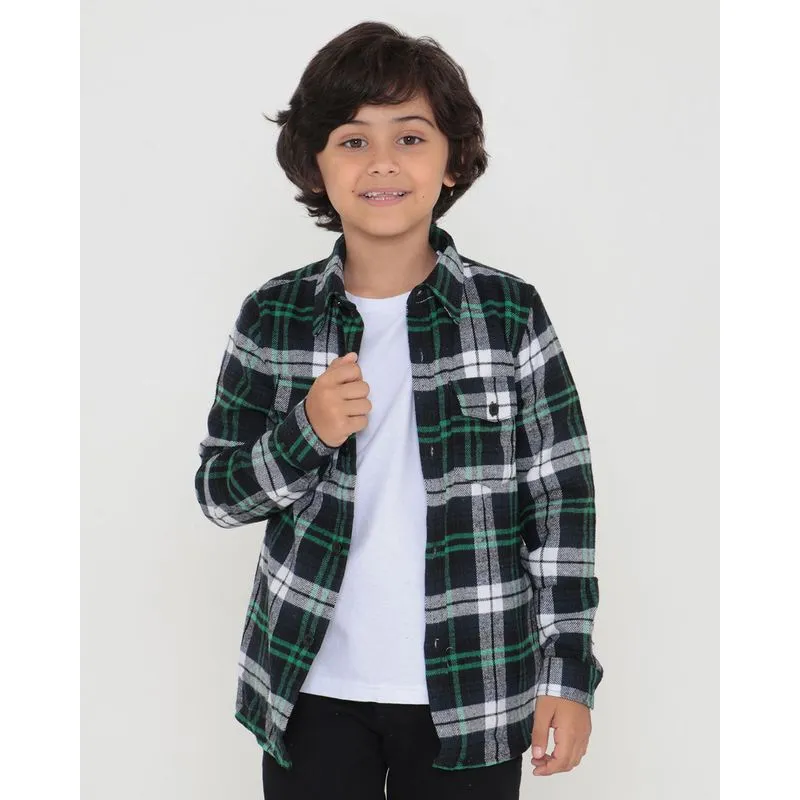 Camisa Infantil Xadrez Preta 6