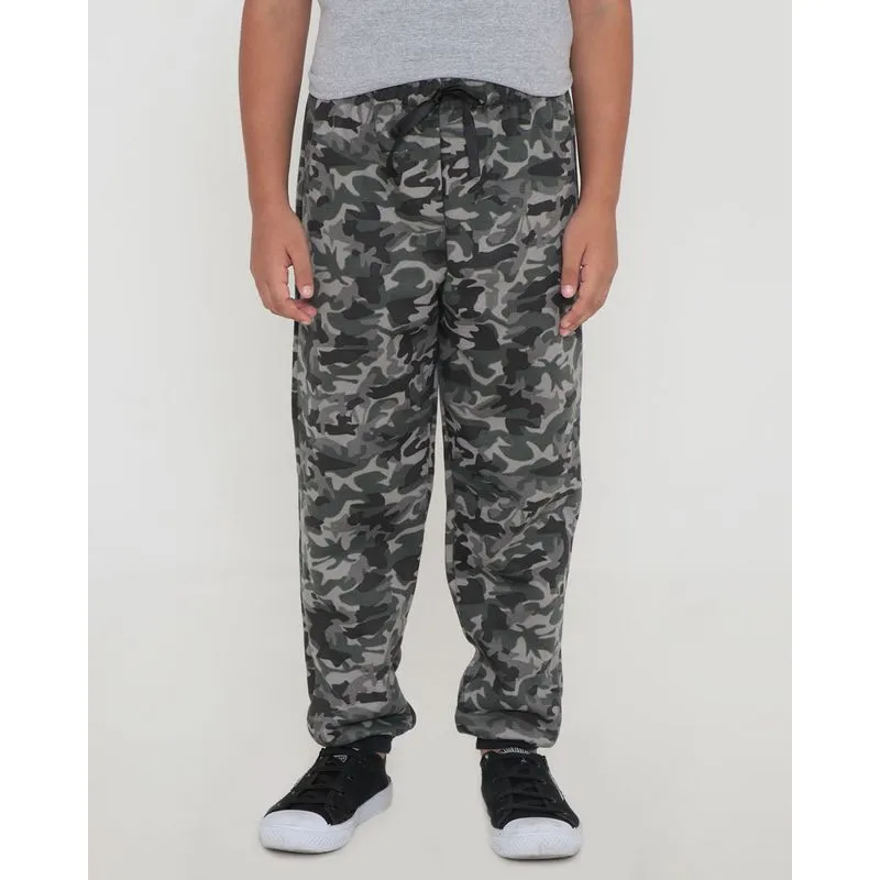 Calça Infantil Moletom Camuflado Verde Escuro 6
