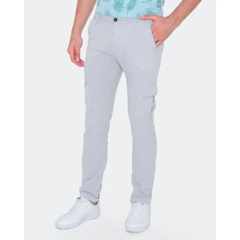 Calça Masculina Reta Bolso Cargo Cinza 40
