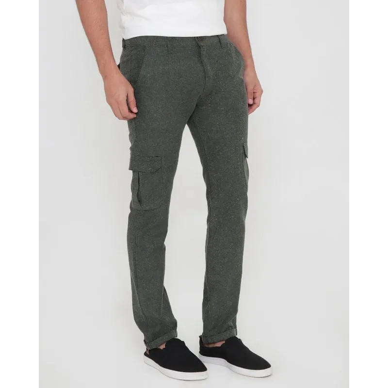 Calça Sarja Masculina Mesclada Verde Escuro 38