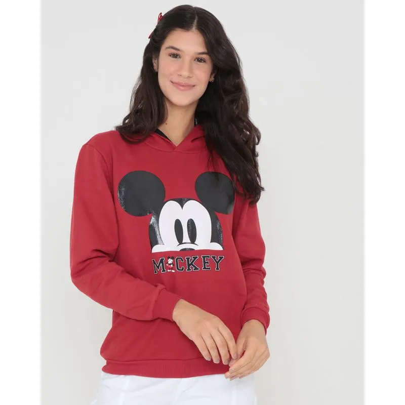 Blusão Moletom Feminino Mickey Disney Vermelho M