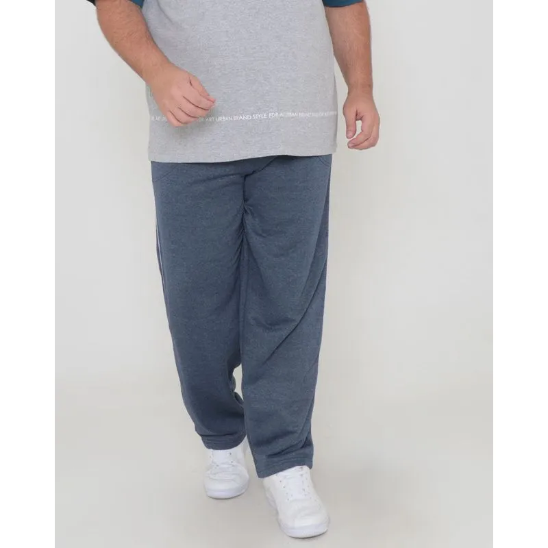 Calça Moletom Masculina Plus Size Básica Friso Marinho G4