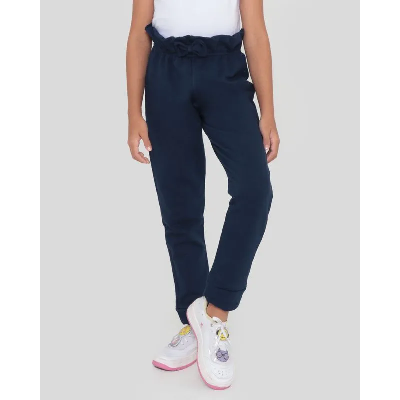 Calça Moletom Infantil Clochard Lacinho Azul Marinho 4
