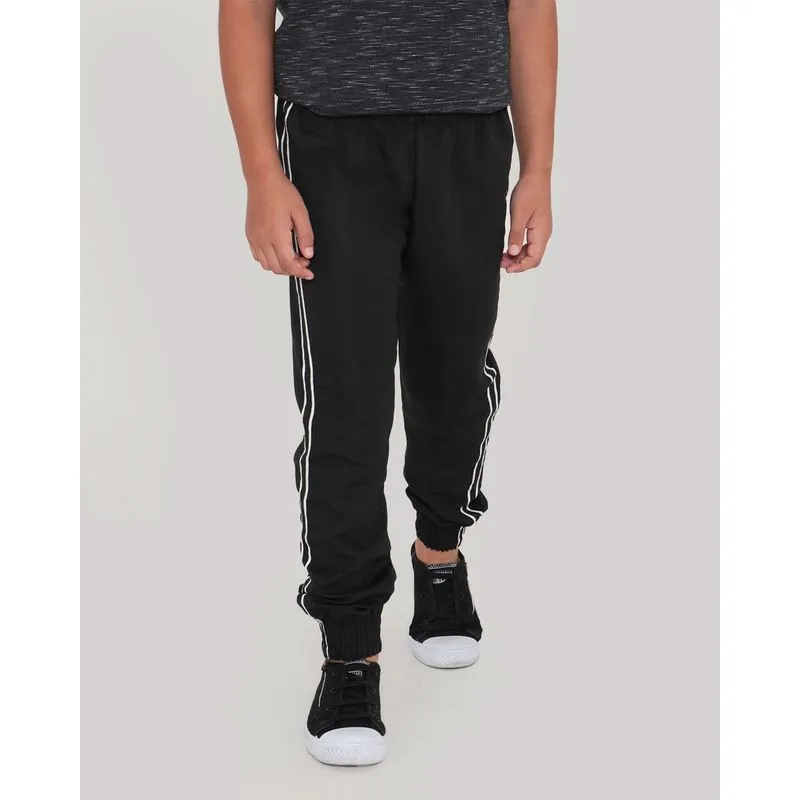 Calça Infantil Faixa Lateral Jogger Preta 8