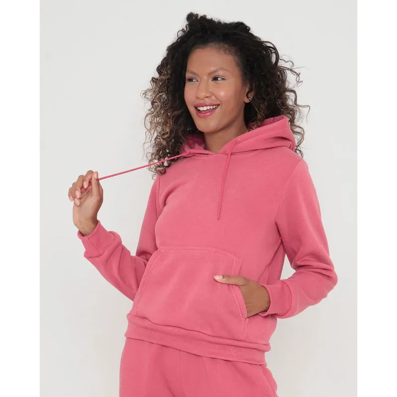Blusão Moletom Feminino Básico Rosa Escuro M