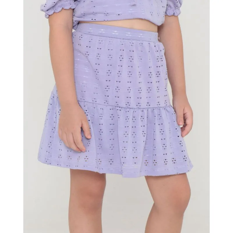 Saia Infantil Babado Laise Lilás 6
