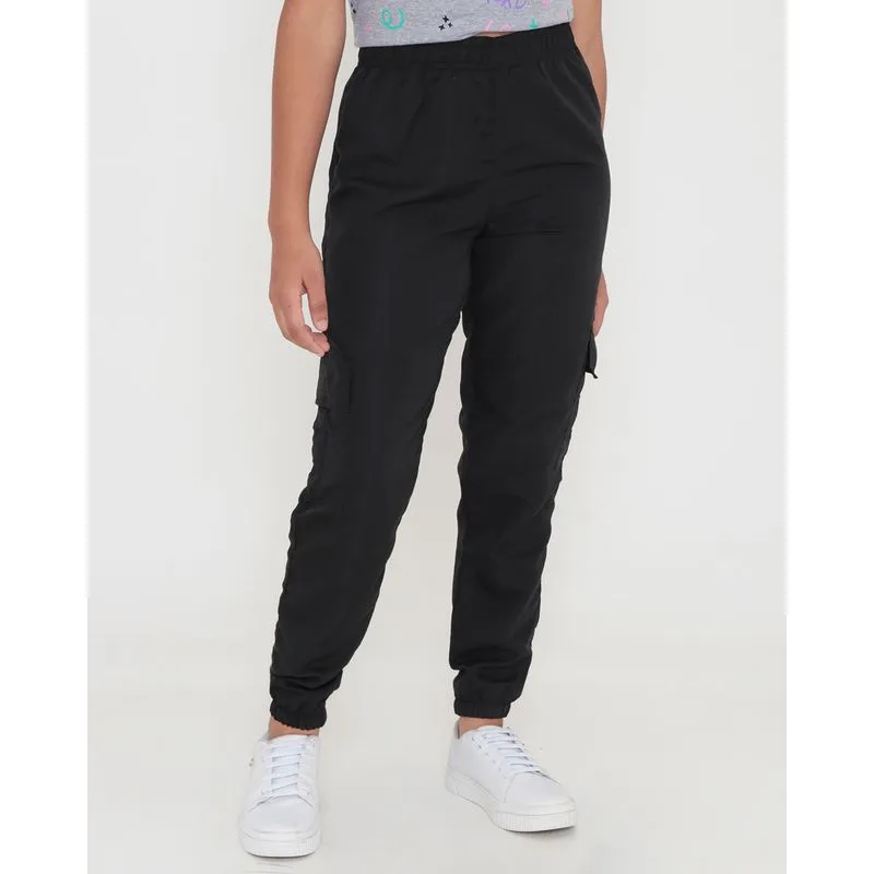 Calça Jogger Juvenil Cargo Preta 10