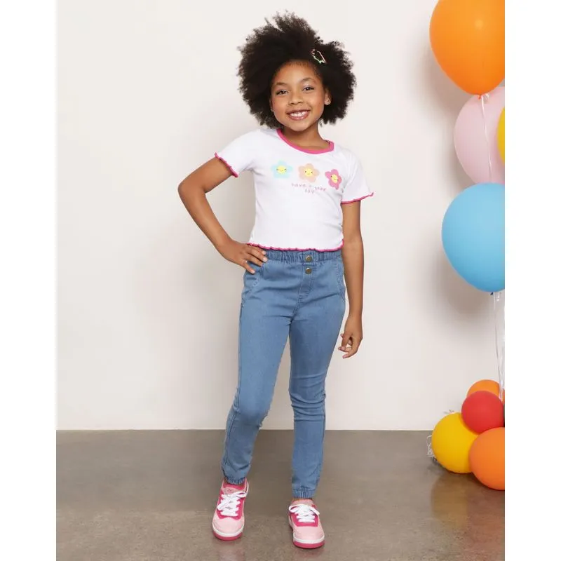 Calça Jeans Infantil Jogger Azul 6