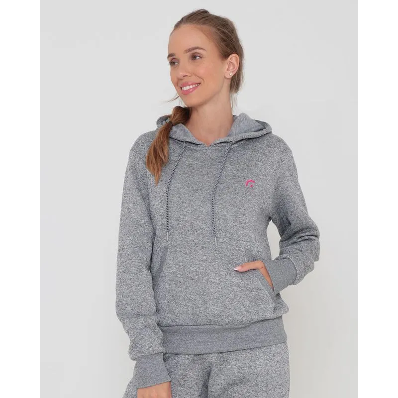 Blusão Moletom Feminino Fitness Fitter Mescla Cinza M