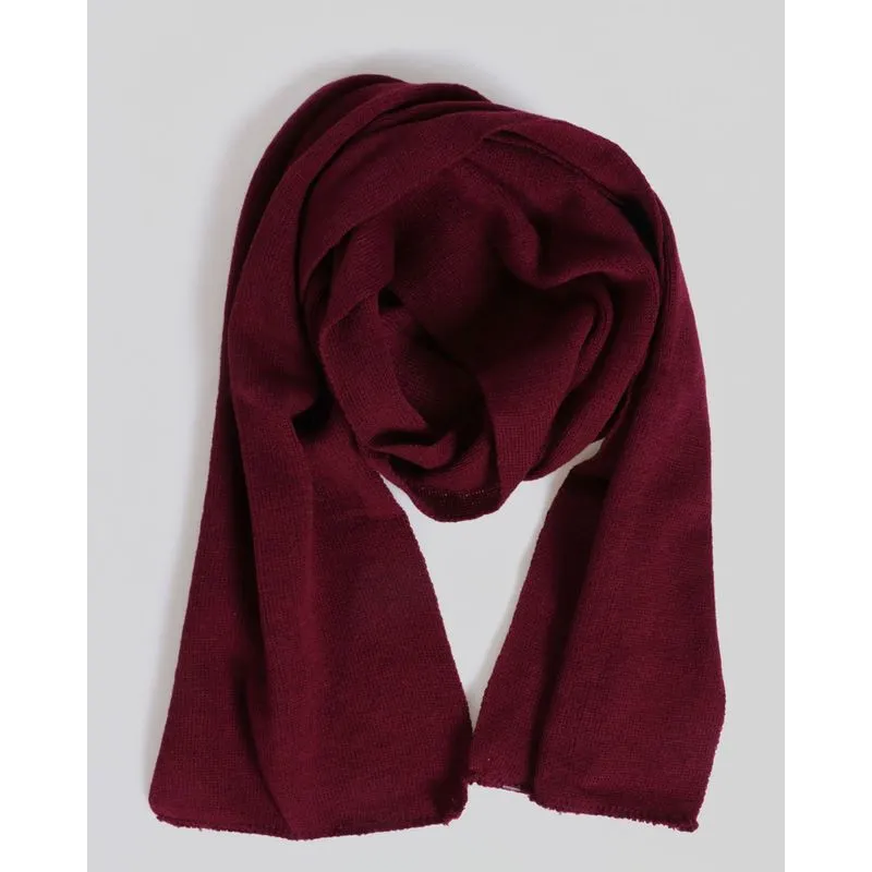 Cachecol Feminino Básico Tricô Liso Vinho P