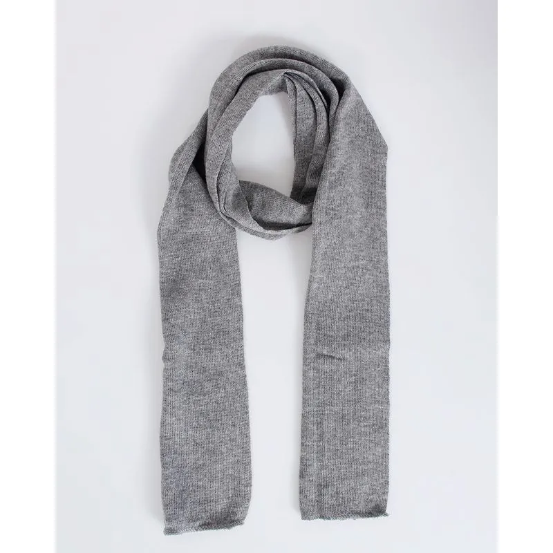 Cachecol Feminino Básico Tricô Liso Cinza Claro G
