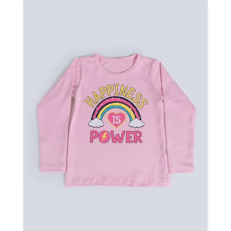 Blusa Bebê Malha Estampa Arco Íris Rosa Claro 3