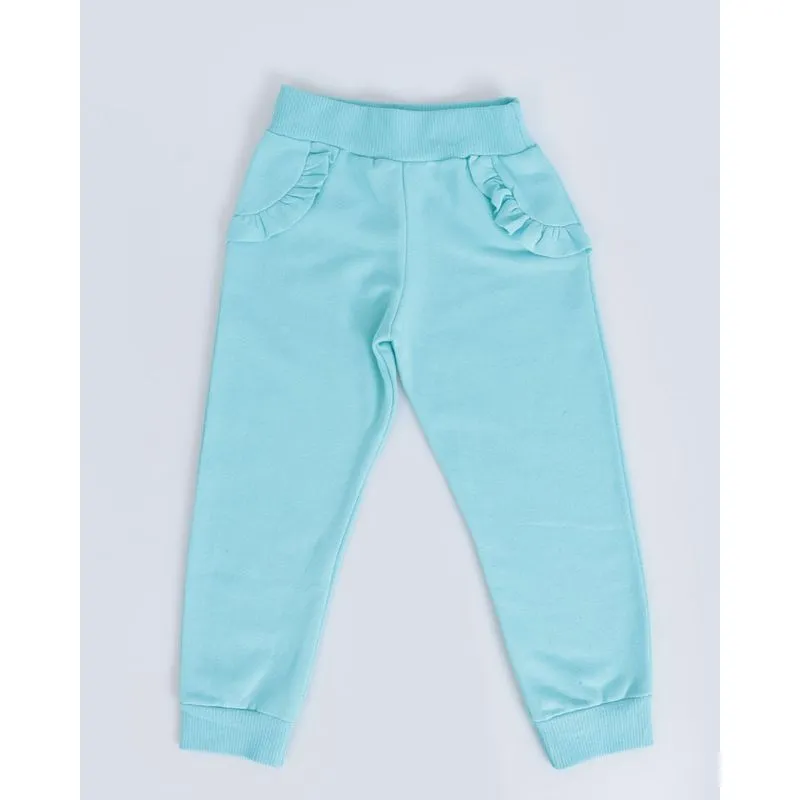 Calça Moletom Bebê Babado Verde Médio 2