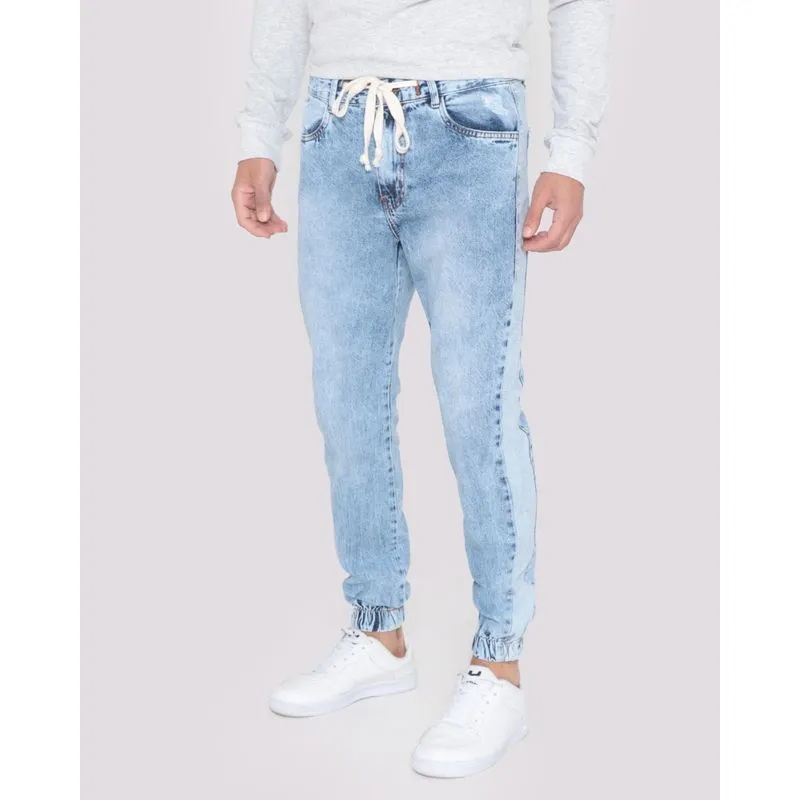 Calça Jeans Masculina Jogger Azul Claro 44