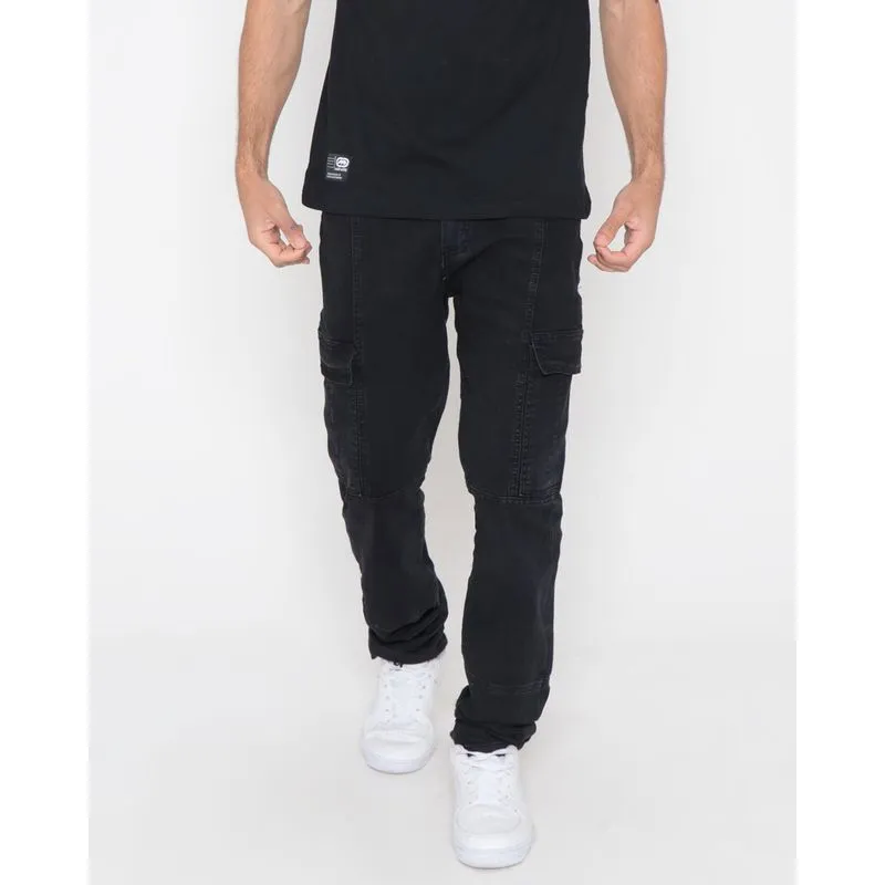 Calça Jeans Masculina Bolso Cargo Preta 48
