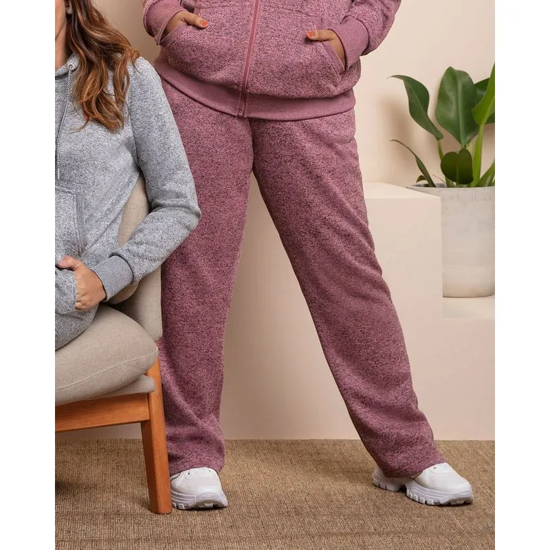 Calça Plus Size Feminina Moletom Fitter Rosa G2