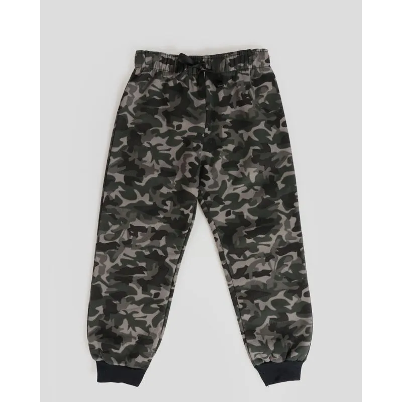 Calça Infantil Moletom Camuflado Mescla Verde 3