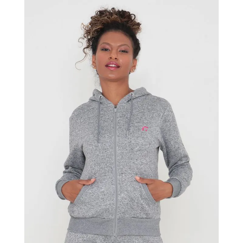 Casaco Moletom Feminino Fitter Fitness Capuz Claro G