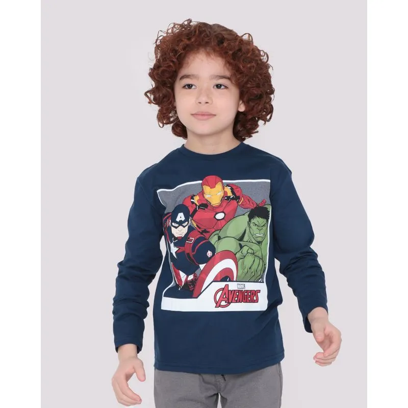Camiseta Infantil Marvel Vingadores Marinho 10
