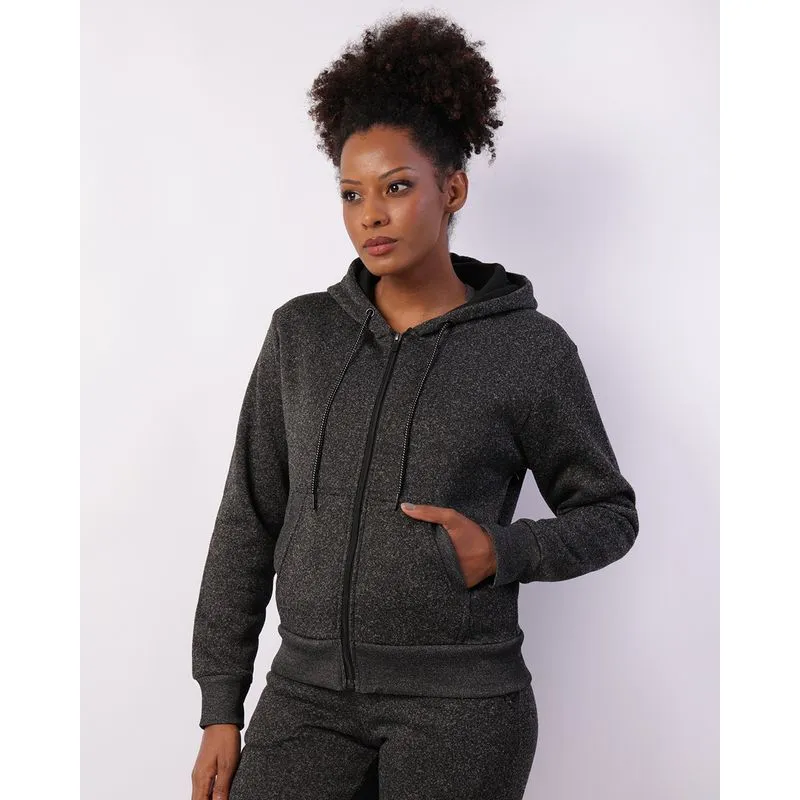 Jaqueta Moletom Feminina Fitter Fitness Com Capuz Preta P