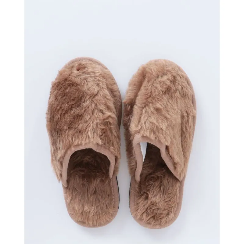 Pantufa Feminina Pelúcia Bege 39/40