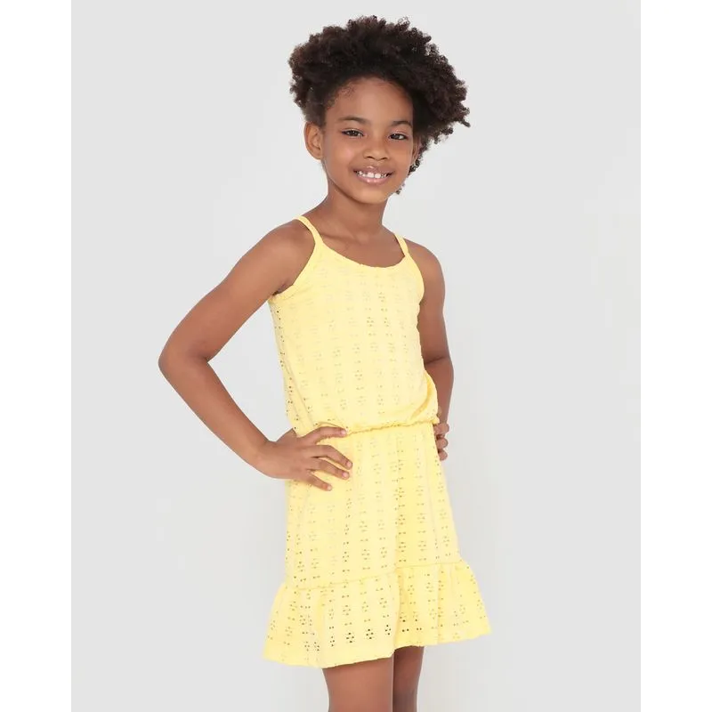 Vestido Infantil Alcinha Laise Amarela 8