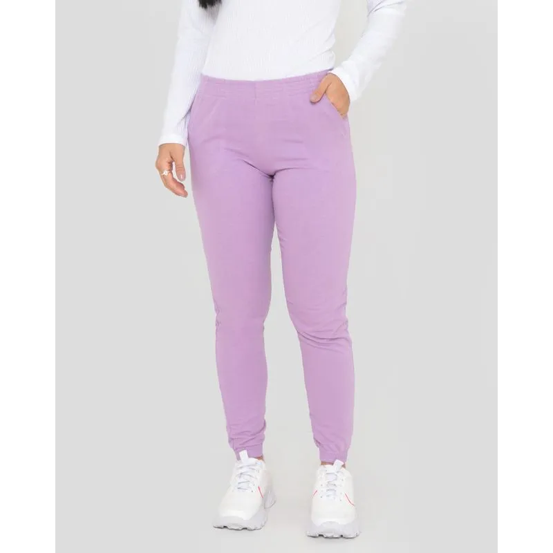Calça Moletinho Feminina Com Elástico Lilás Claro P