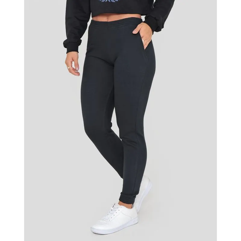 Calça Moletinho Feminina Com Elástico Preta G