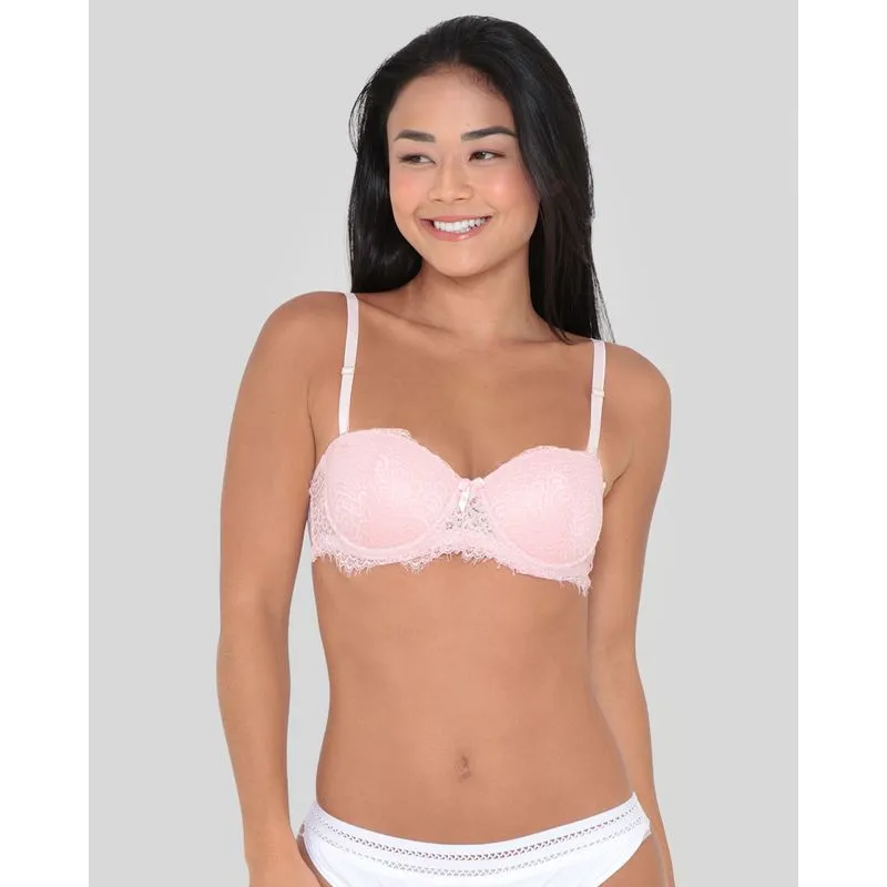 Sutiã Avulso Com Base E Bojo De Renda Rosa Claro 42