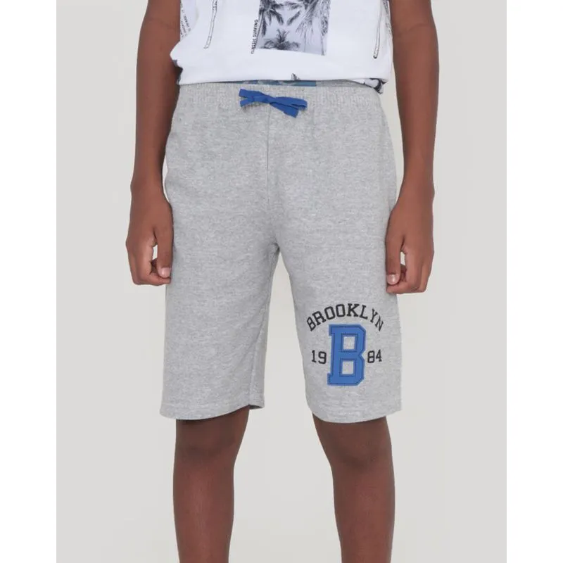 Bermuda Juvenil Moletinho Brooklyn 1984 Cinza 10