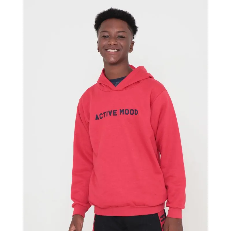 Blusão Moletom Juvenil Estampa Active Mood Vermelho Claro 12