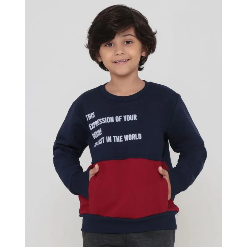 Blusão Moletom Infantil Com Recorte E Estampa Azul Marinho 10