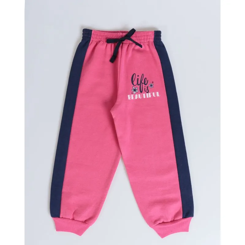 Calça Bebê Jogger Recorte Rosa Marinho 3