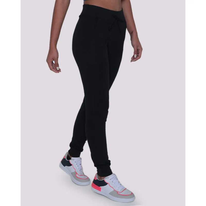 Calça Moletom Feminina Básica Jogger Preta G