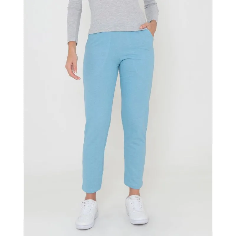 Calça Moletinho Feminina Fitness Azul Claro GG