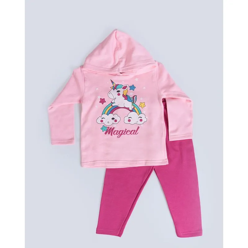 Conjunto Moletom Bebê Unicórnio Rosa 3