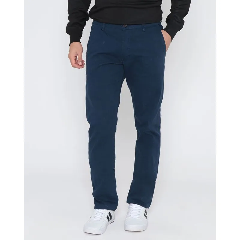 Calça Sarja Masculina Alfaiataria Reta Marinho 38