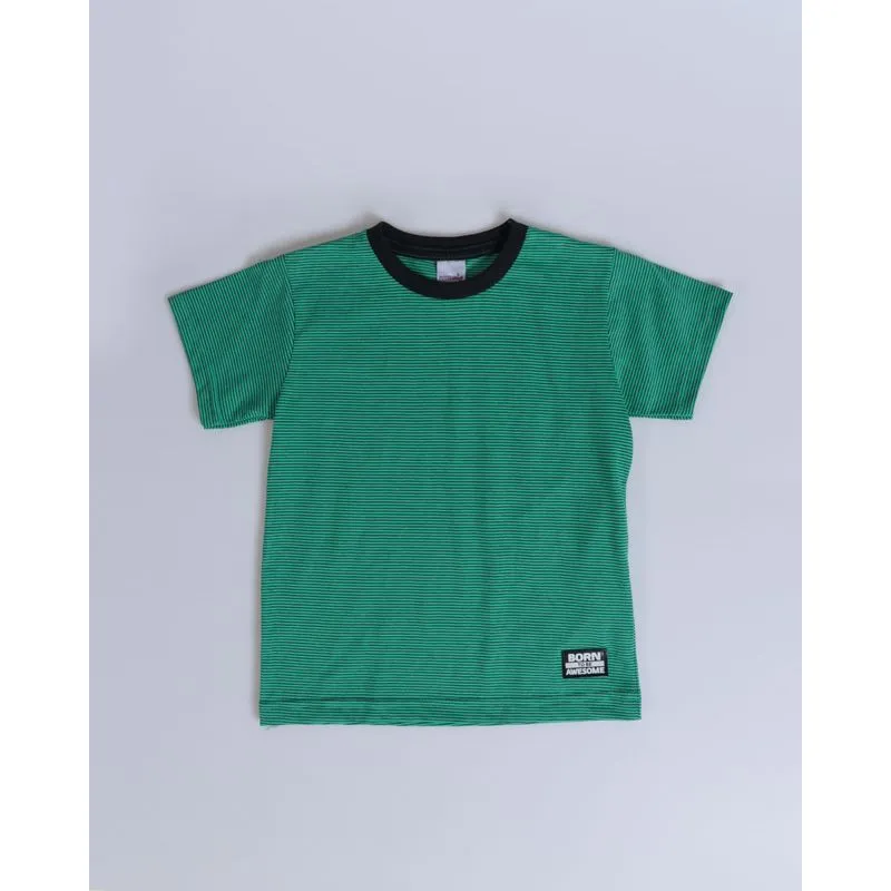 Camiseta Bebê Manga Curta Listrada Verde 2