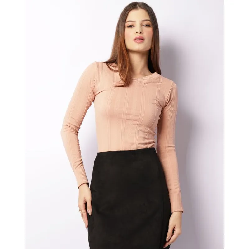 Blusa Feminina Manga longa Sem Costura Rosa P