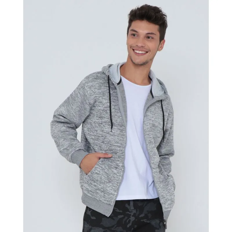 Casaco De Moletom Masculino Esportivo Cinza Claro 22141000103107UN