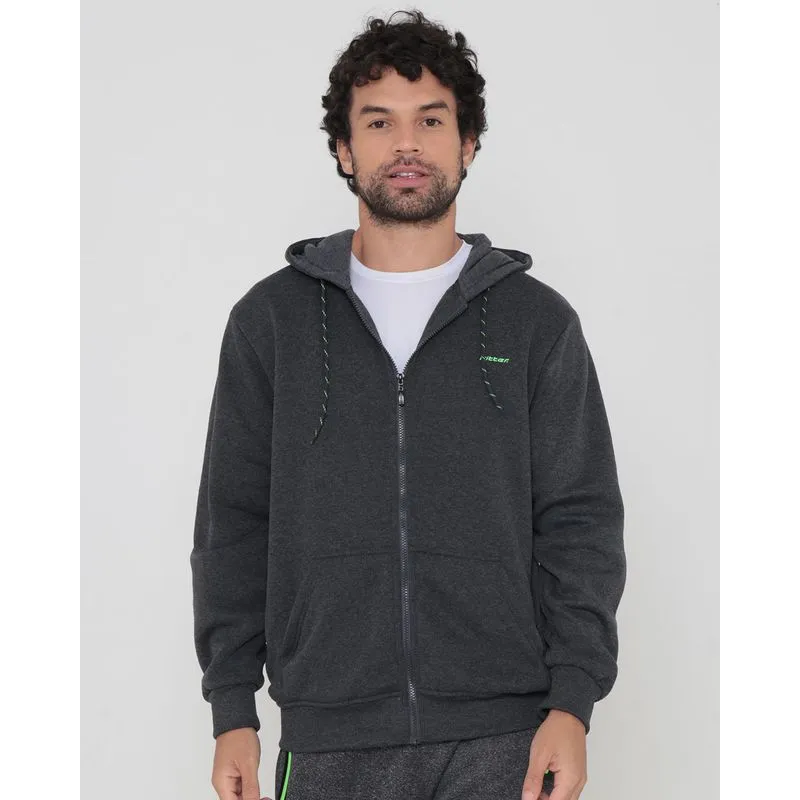 Casaco Masculino Moletom Esportivo Fitter Cinza Escuro M