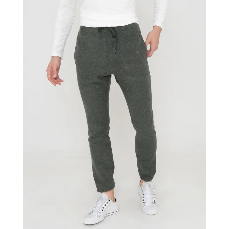 Calça Masculina Sarja Jogger Botonê Verde Escuro M