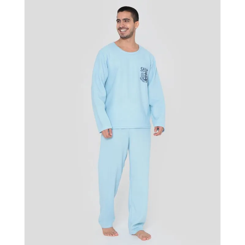 Pijama Masculino Soft Estampa Âncora Azul P