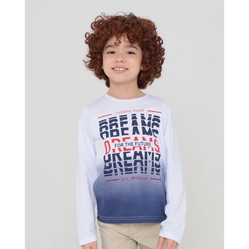 Camiseta Infantil Manga Longa Dreams Branca 4
